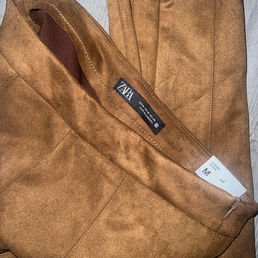 Zara faux suede leggings
